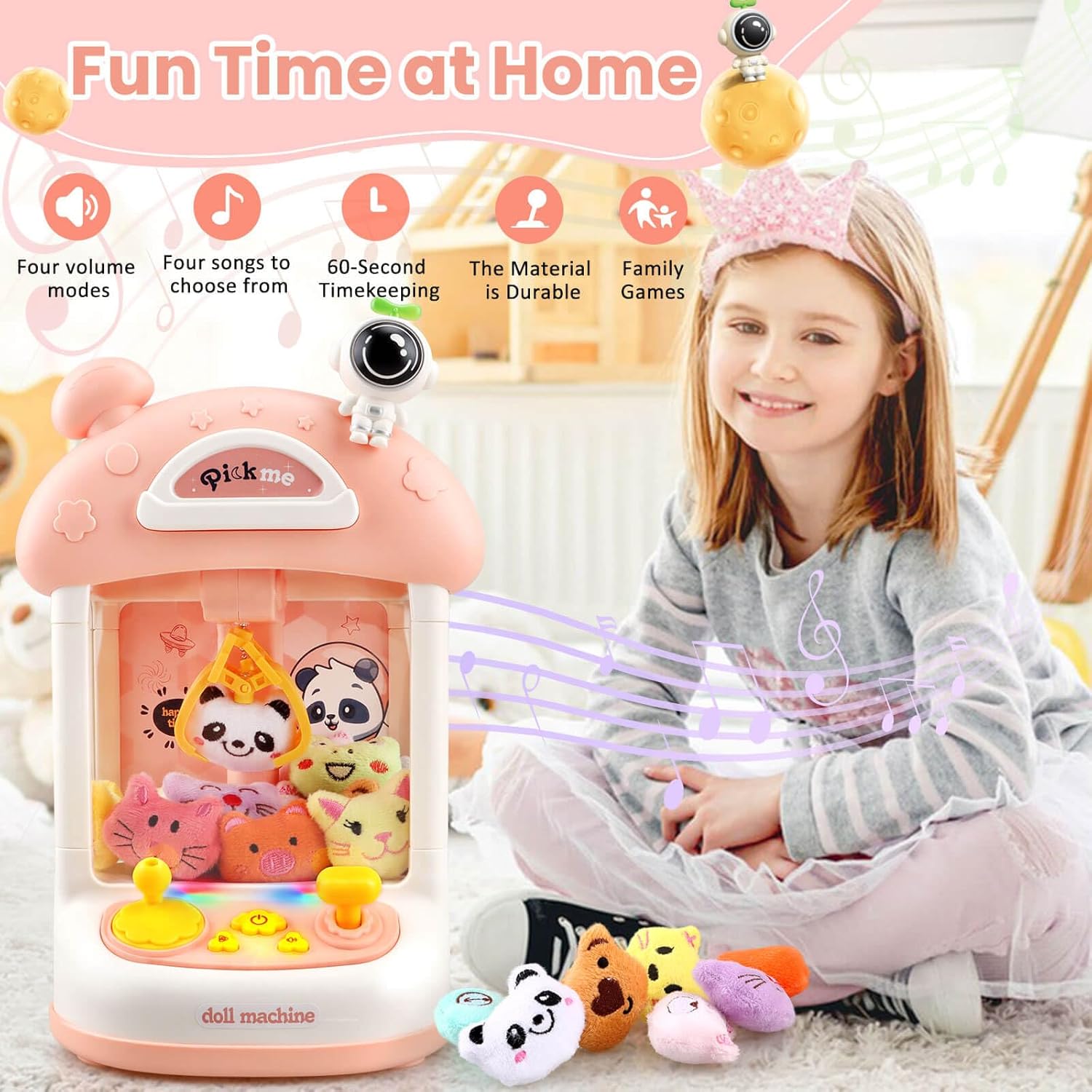 YOTOY Mini máquina de garras para niños de 3, 4, 5, 6, 7, 8 años, máquina de garras para niños, juguetes para niñas de 6 a 8 años, juguetes para