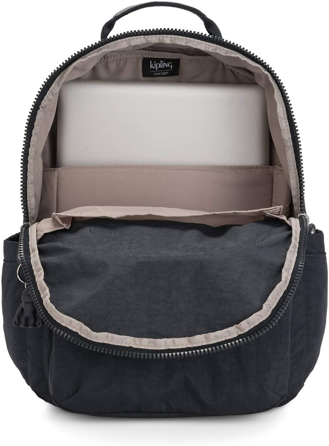 Kipling Mochila para laptop Seúl L sólida para mujer, BLUE BLEU 2, L, Seoul – Mochila para laptop de 15 pulgadas, duradera, espaciosa con correas