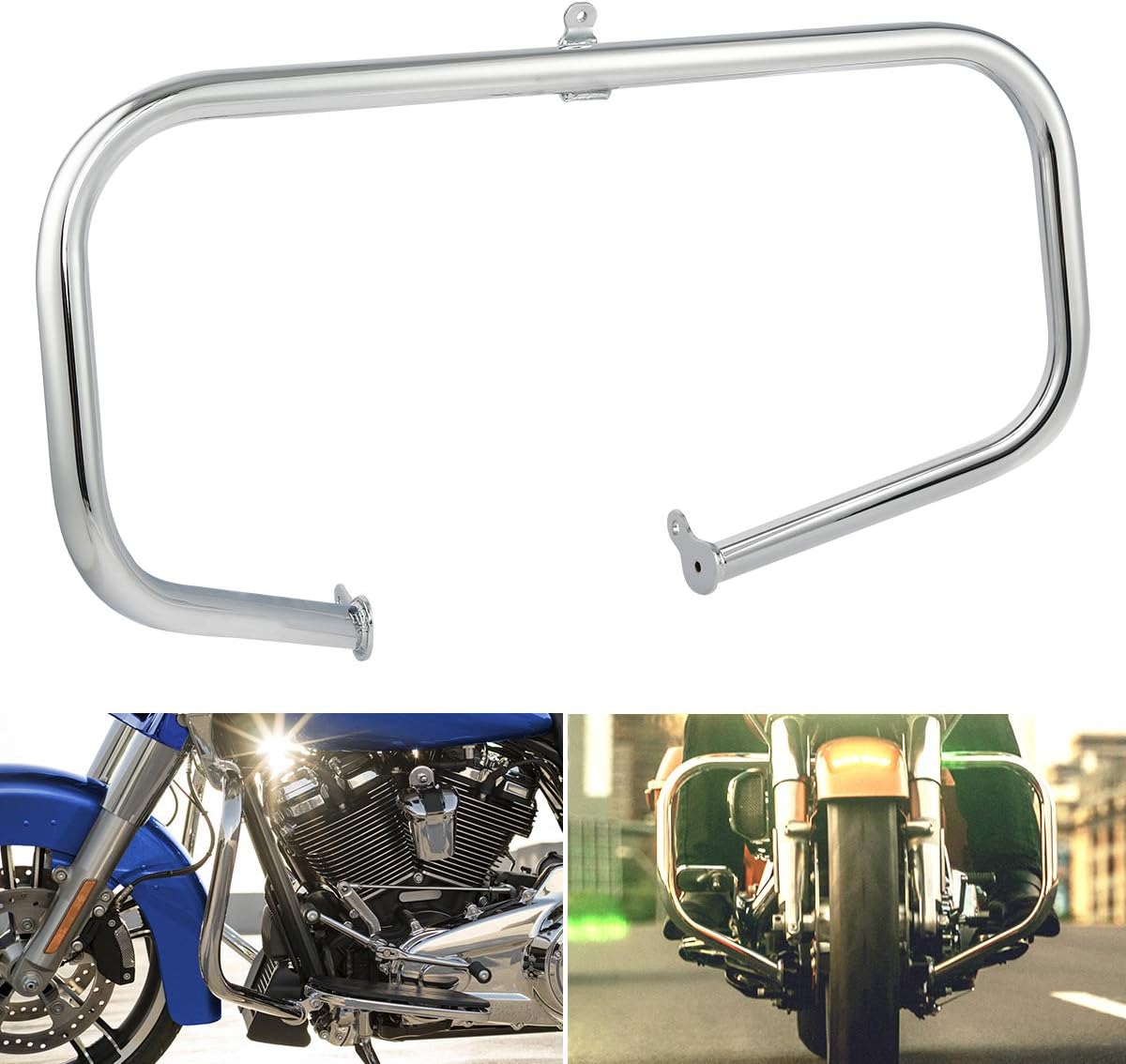 XFMT Barra de choque de carretera cromada para Harley Touring Road King Street Glide Road Glide Electra Glide Ultra Classic 2009-2023