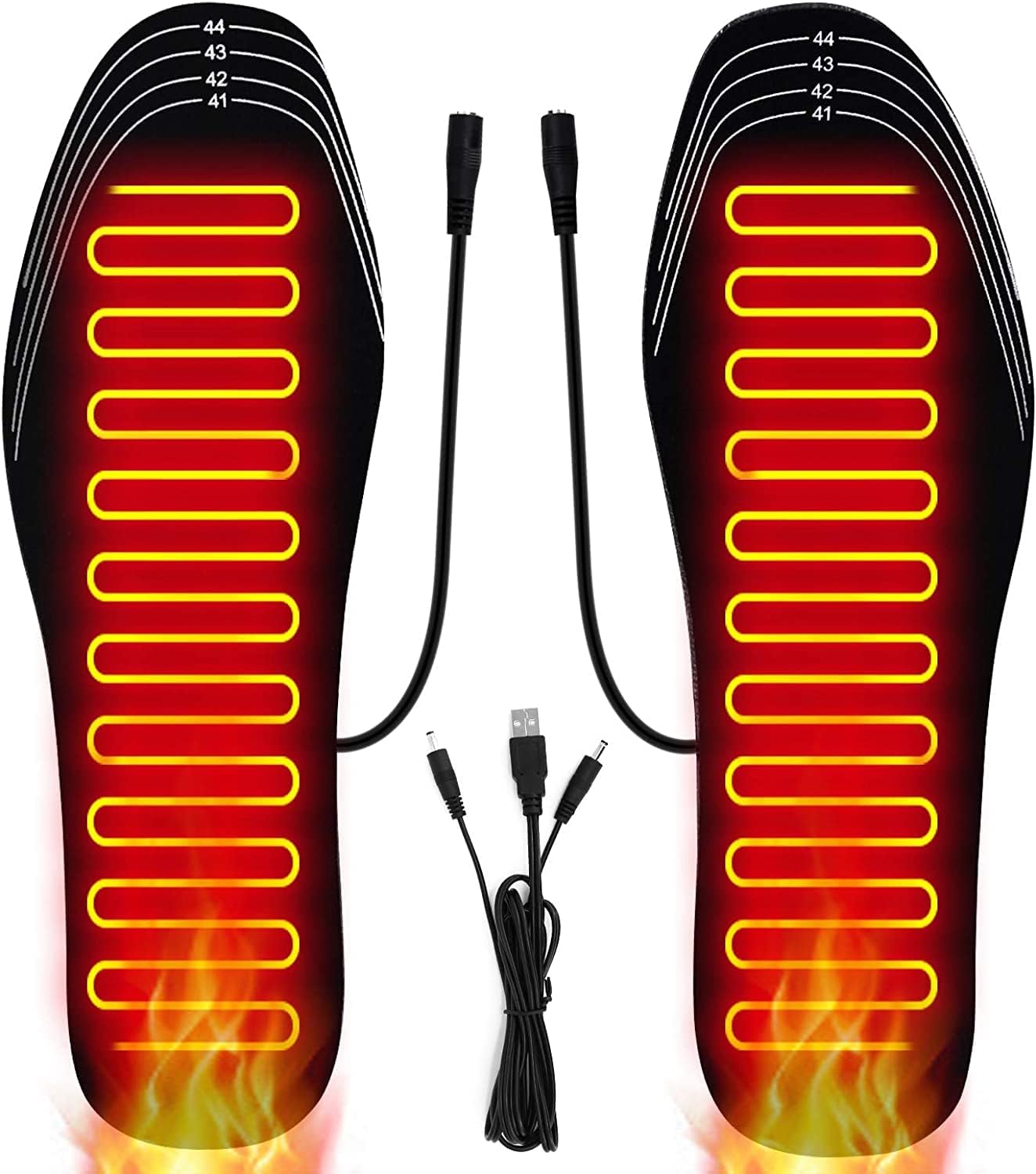 BESWORLDS Plantillas térmicas, zapatos con calefacción USB para deportes al aire libre, calentador de pies para hombres y mujeres, invierno, caza,