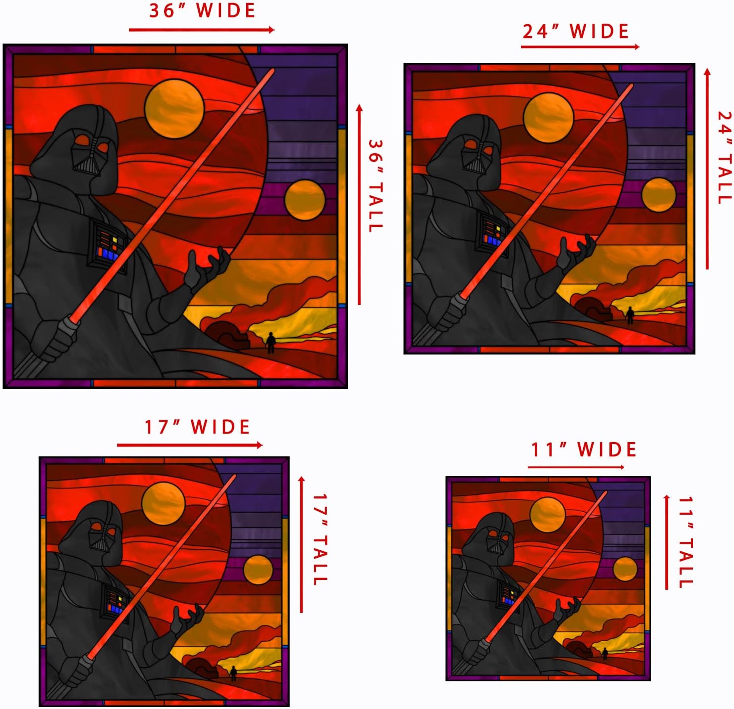 SW Vader – Lámina para vidrieras (36 x 36 pulgadas)