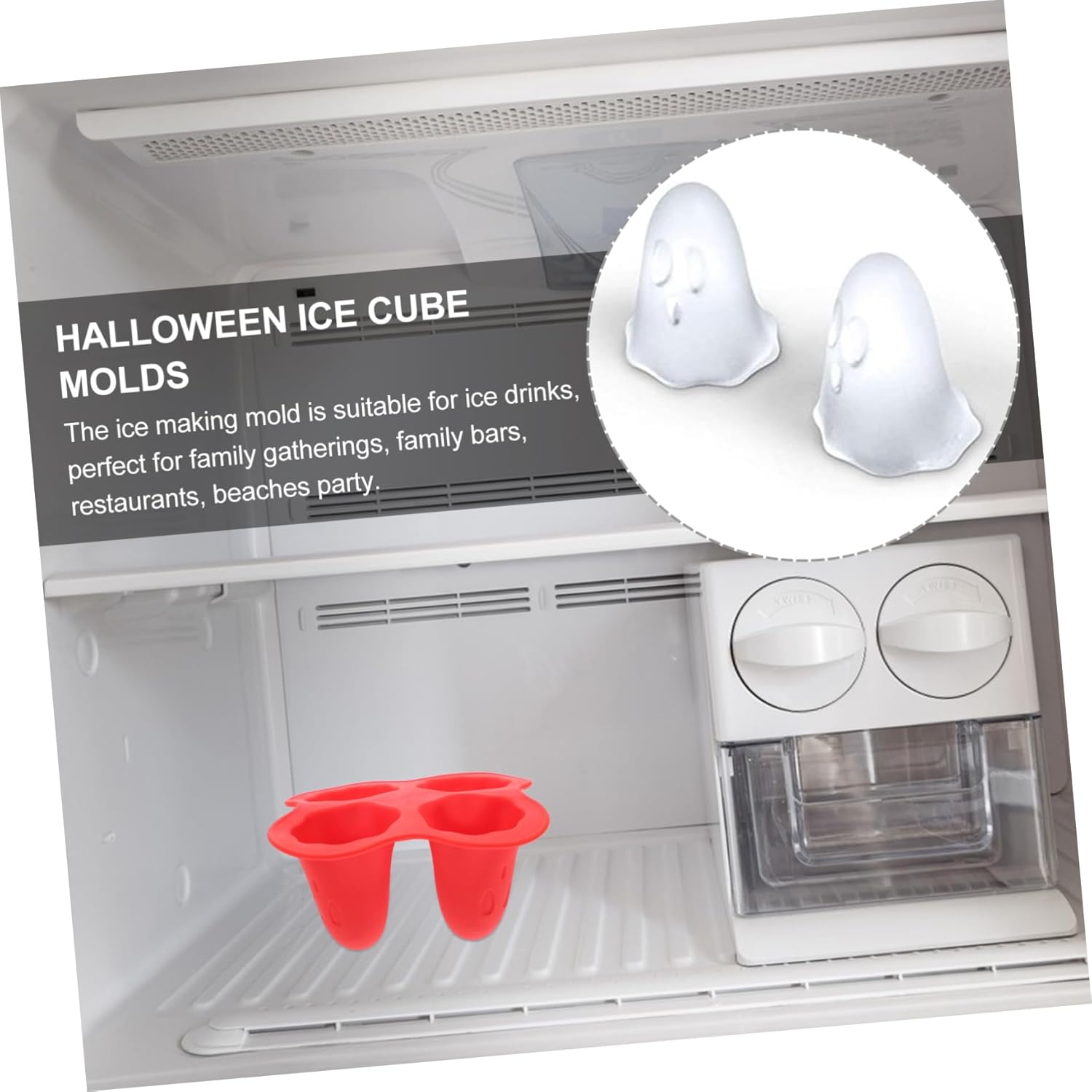 Moldes para cubitos de hielo fantasma, bandeja de hielo de silicona, bandeja de hielo de silicona para gelatinas, moldes de hielo fantasma, moldes