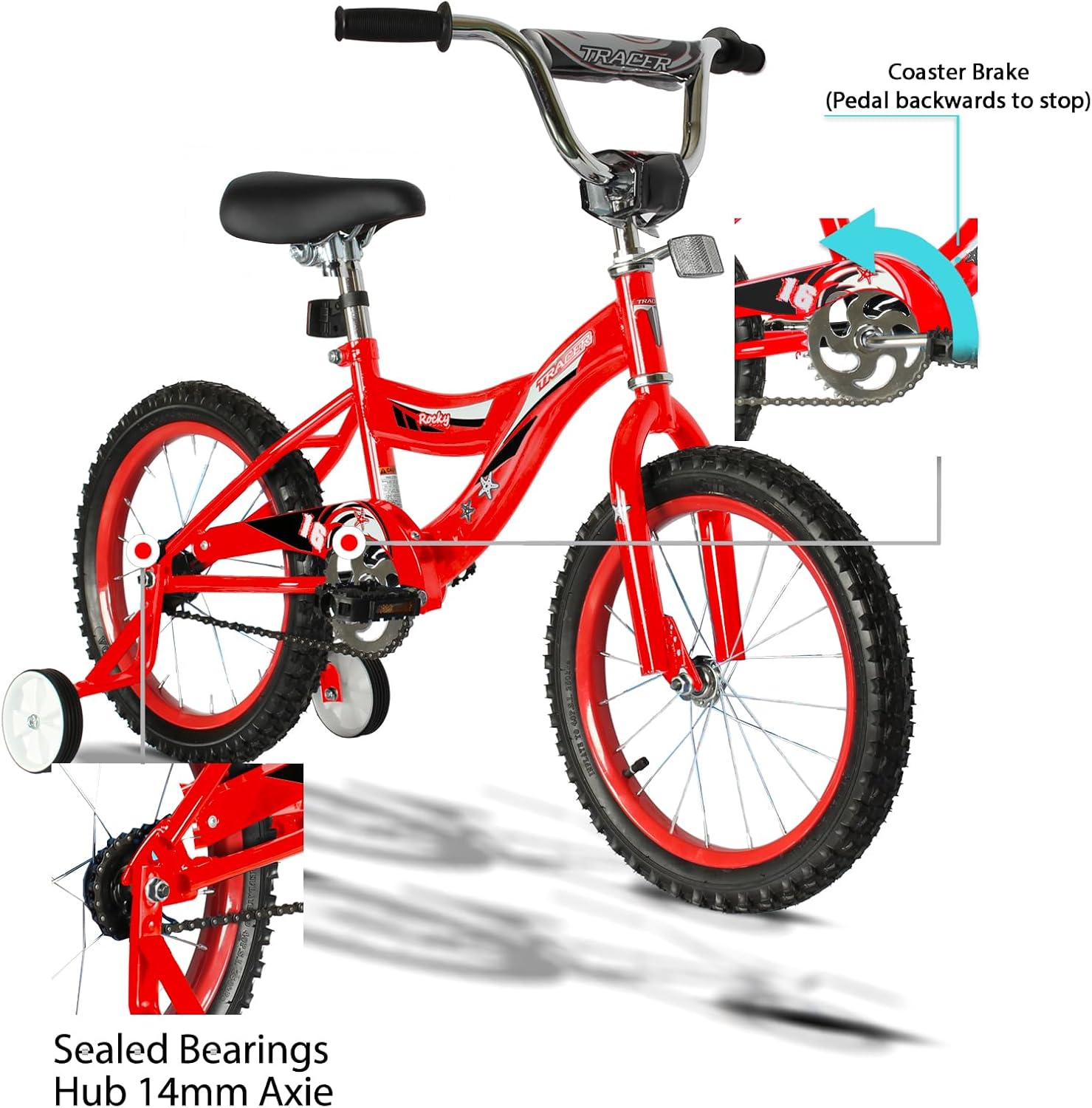 Tracer Bicicleta infantil con ruedas de 16 y 20 pulgadas para niños y niñas