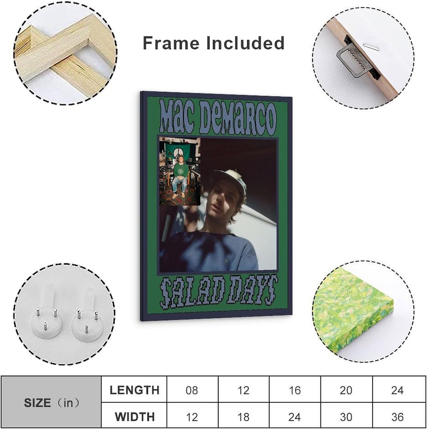 ARMERI Póster de la cubierta del álbum de música de Mac Demarco HD impresiones en lienzo arte de pared decoración estética de la habitación 12 x 18