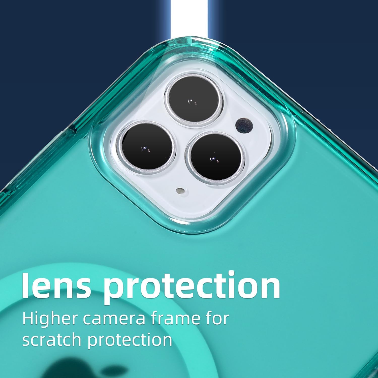 Funda magnética para iPhone 11 Pro probada contra caídas de grado de 10 pies y compatible con MagSafe parte trasera translúcida mate, antihuellas,