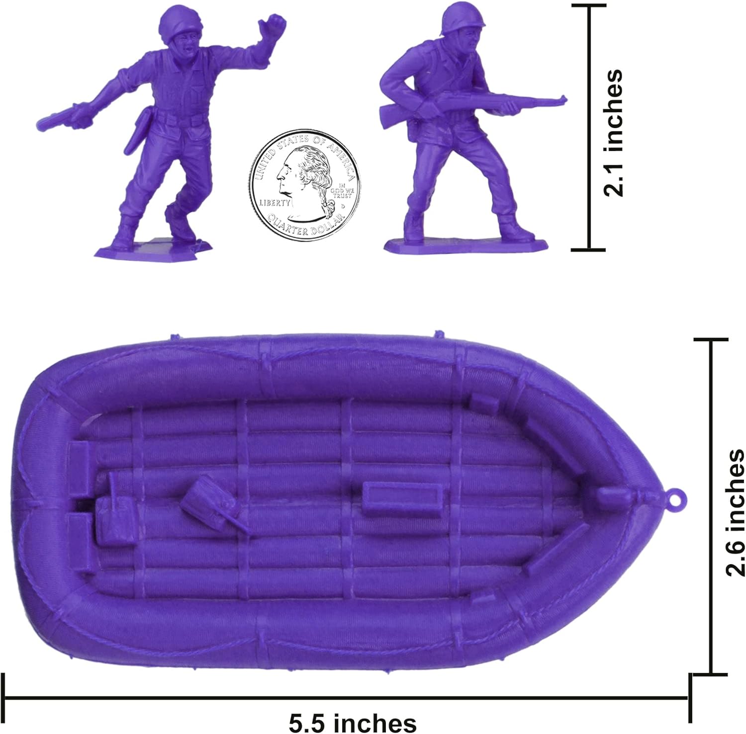 BMC Marx Plastic Army Men US Soldiers – 31 figuras moradas de la Segunda Guerra Mundial – Fabricado en Estados Unidos
