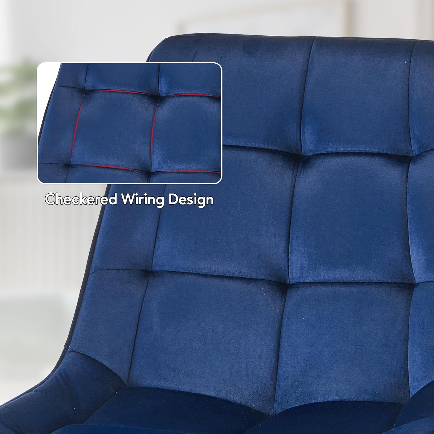 TUKAILAI Juego de 2 sillas de comedor de terciopelo, asiento y respaldo tapizados suaves y cómodos, silla auxiliar moderna de ocio con patas de
