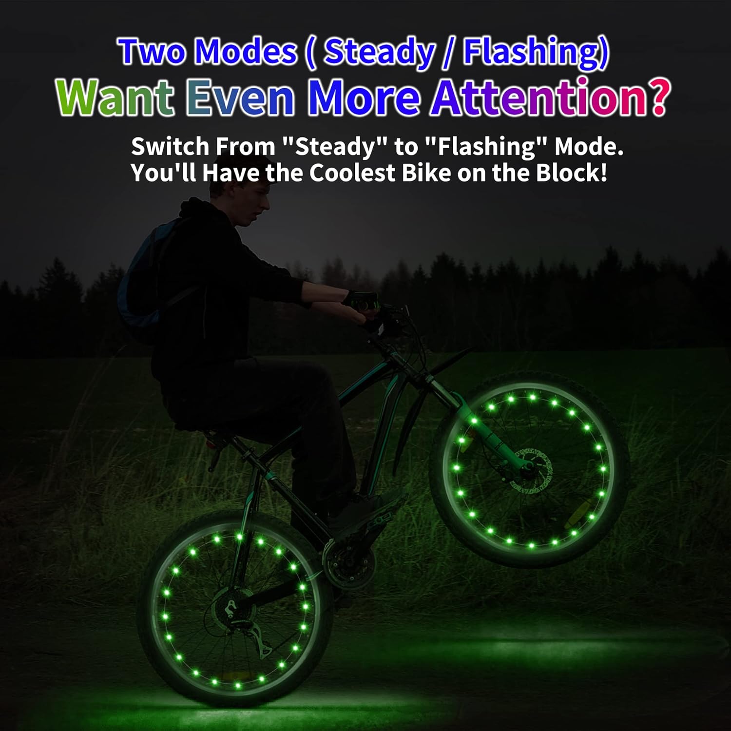 DAWAY Luces LED A01 para rueda de bicicleta, luces brillantes para radios de bicicleta, luces de seguridad impermeables para neumáticos de