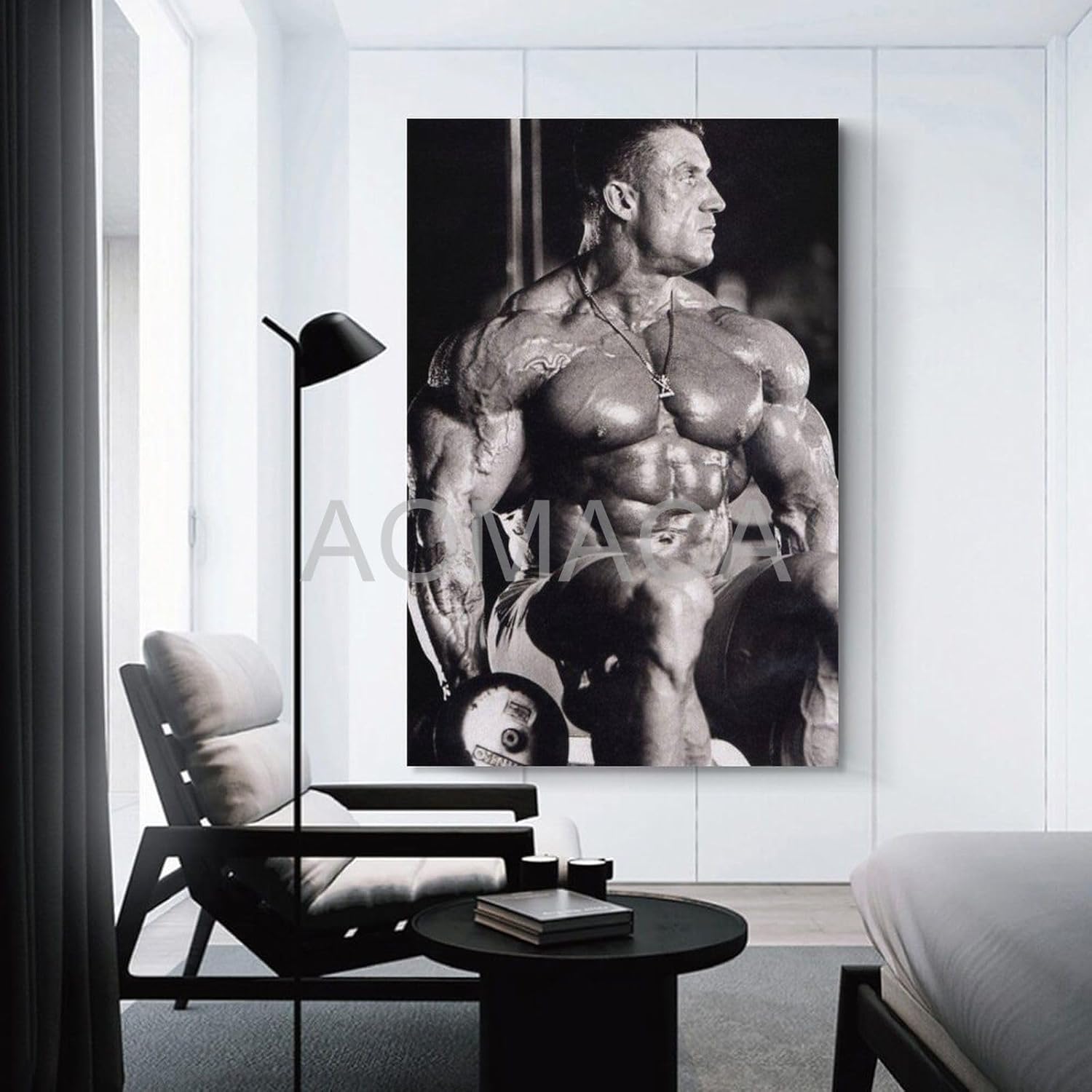 MOJDI Póster de arte de fitness Dorian Yates para culturista, pintura en lienzo, póster de arte de pared para dormitorio, sala de estar, decoración
