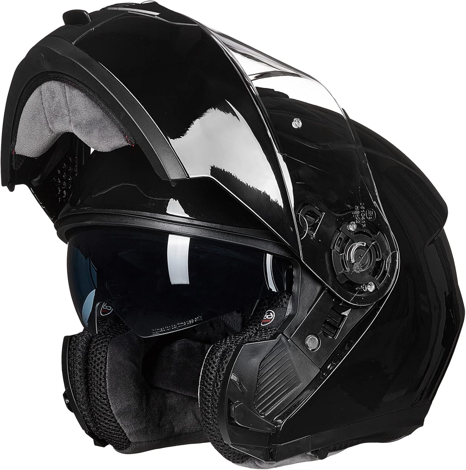 ILM Casco modular de cara completa para motocicleta para adultos, doble visera, aprobado por DOT, modelo 159 (negro brillante, mediano)