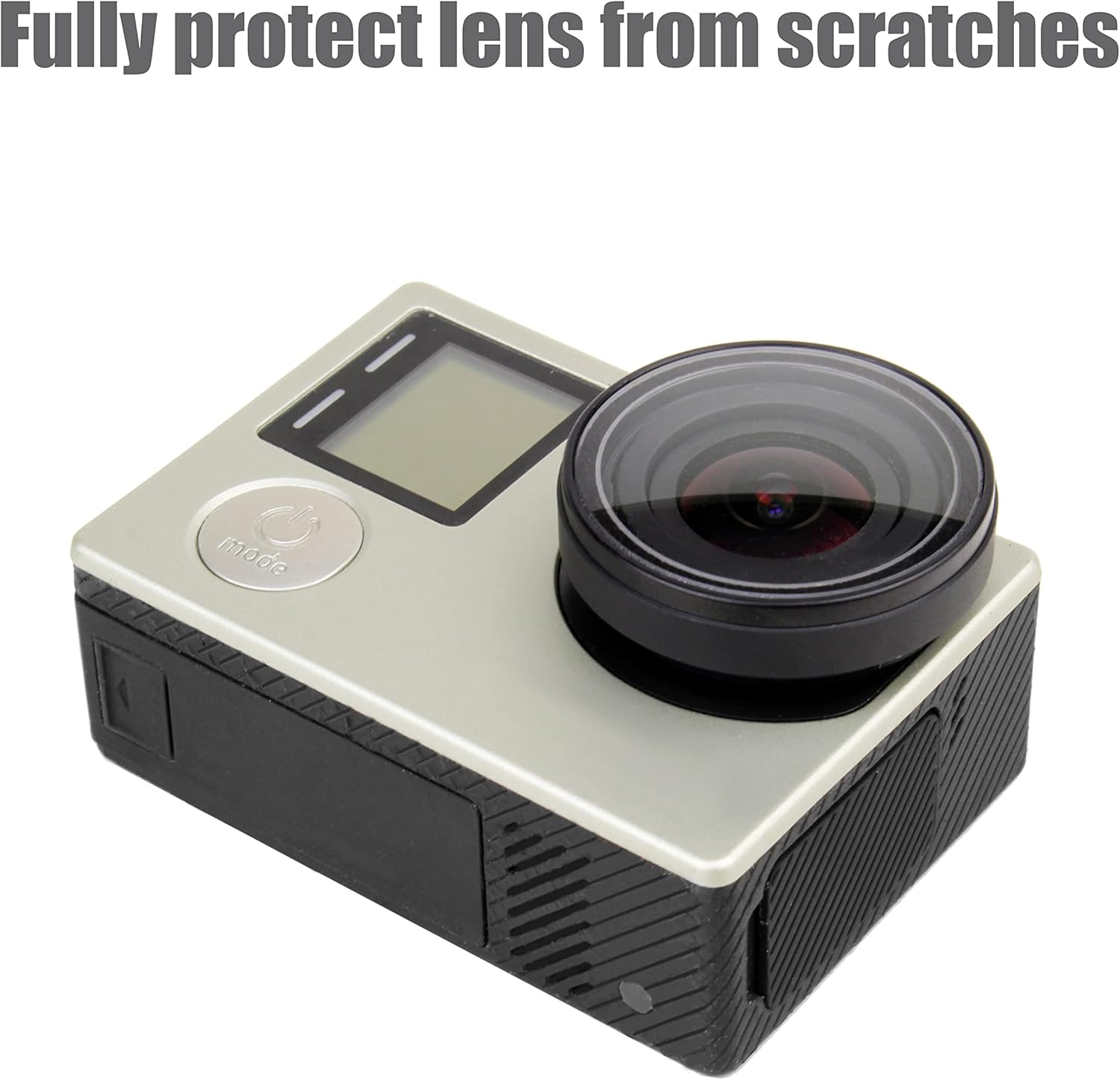 Paquete de 2 protectores de lente de filtro UV para GoPro Hero 3, Hero 3+, Hero 4 Silver Black, 0.906 in de diámetro interior, vidrio óptico de alta