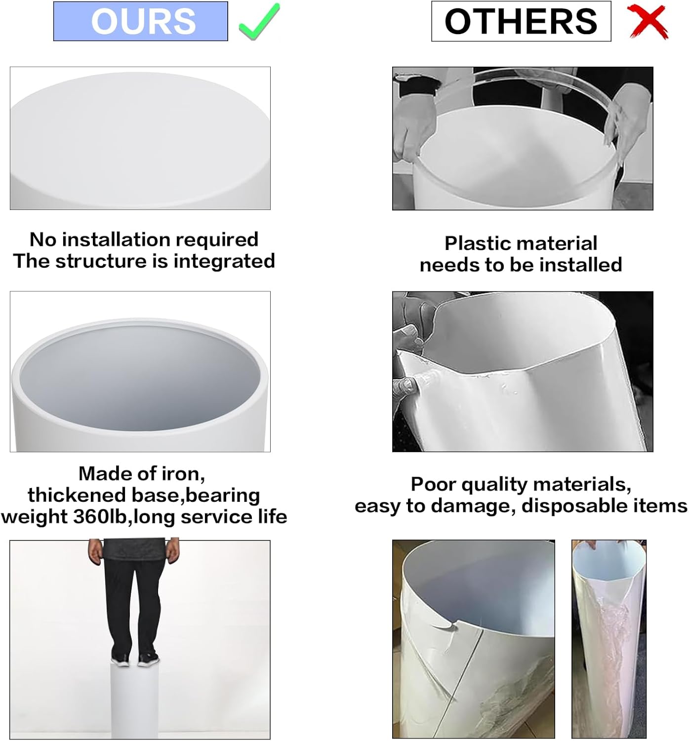 35 soportes cilíndricos para fiestas, soporte de pedestal de metal para fiestas, rodamientos de 360 libras, pilares de zócalo, mesa de postre para
