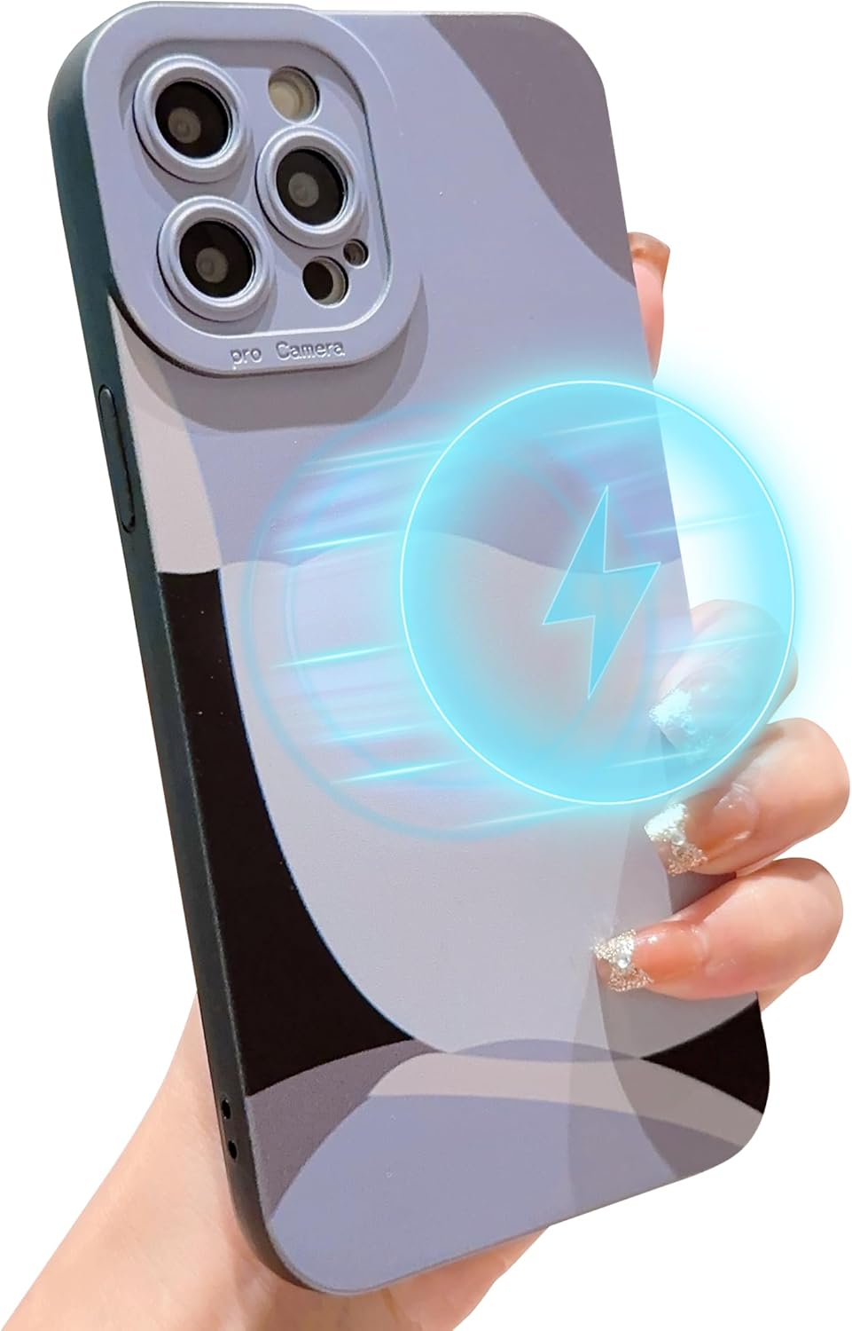 YKCZL Funda magnética compatible con iPhone 12 Pro Max con MagSafe, bonito patrón de arte pintado, protector completo de lente de cámara, delgada y