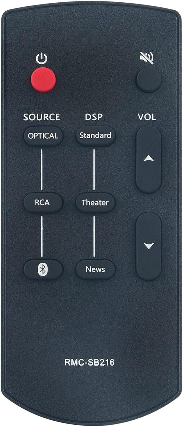 RMC-SB216 – Control remoto de repuesto para barra de sonido Insignia de 2.0 canales NS-SB216 NSSB216