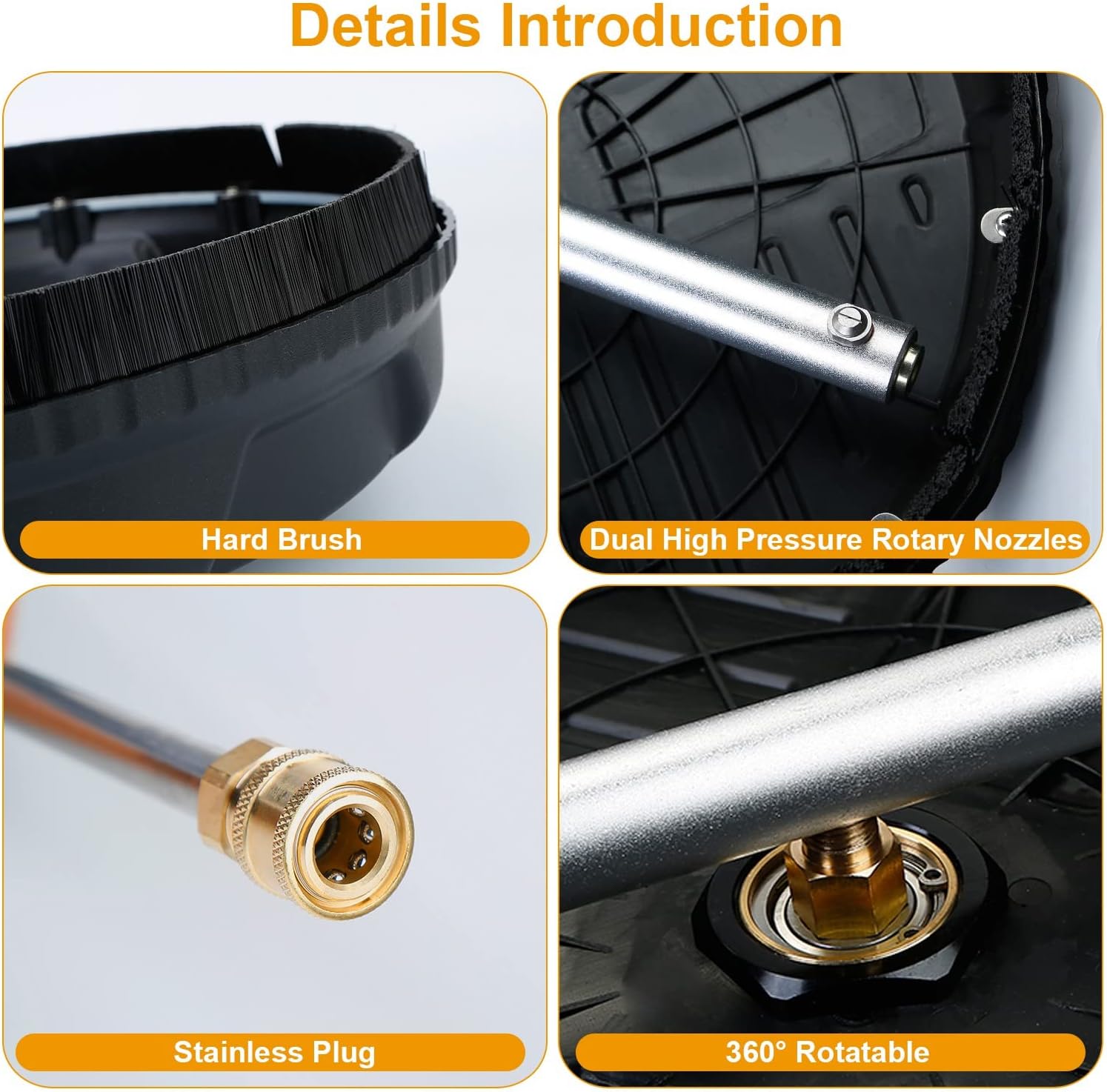 Moclever – Limpiador de superficie para lavadora a presión, accesorio circular para lavadora a presión de 3600 PSI, accesorio de disco de lavadora