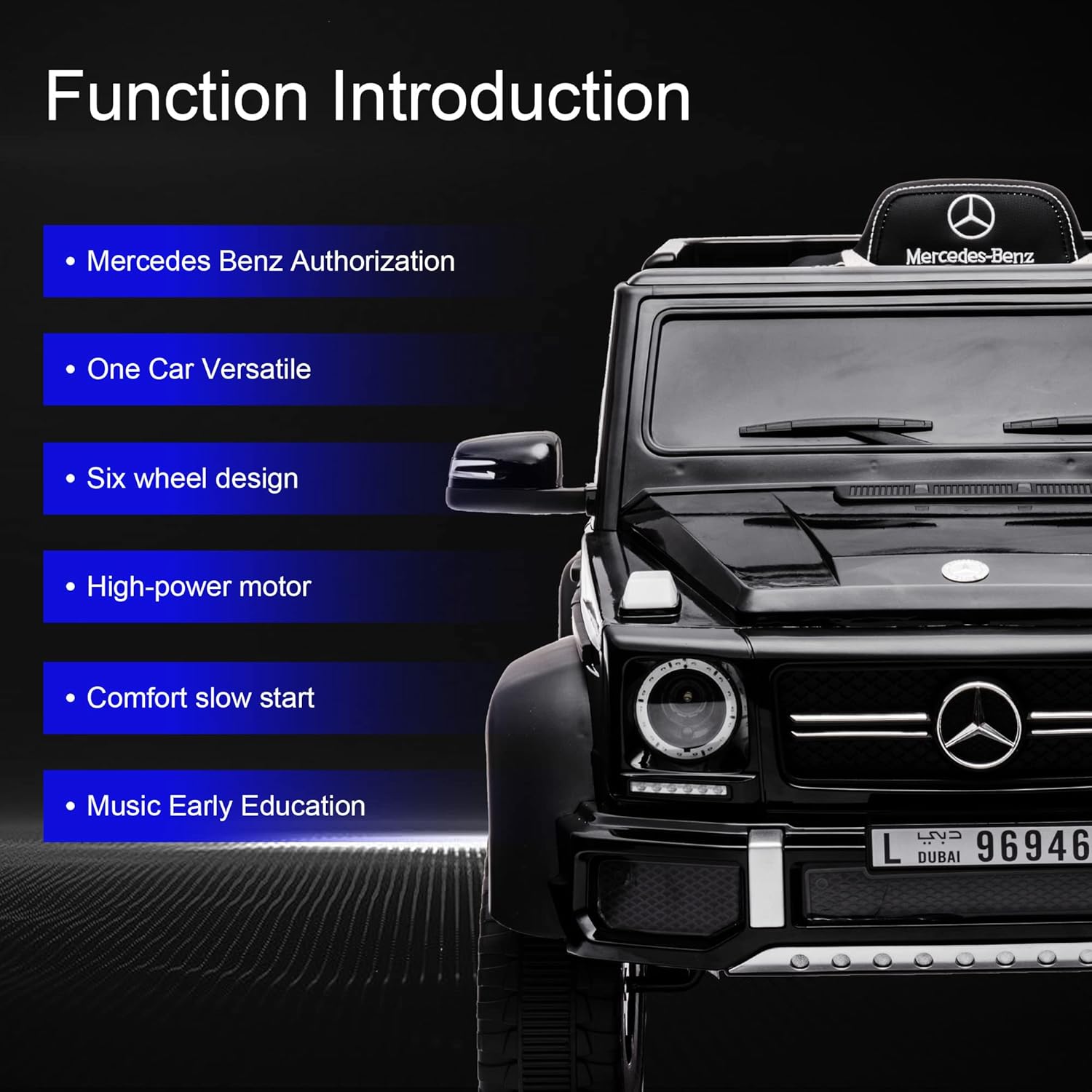 ccko Auto eléctrico para niños, vehículo eléctrico para niños de 24 V 200 W, auto eléctrico Mercedes-Benz con licencia para niños con amortiguador