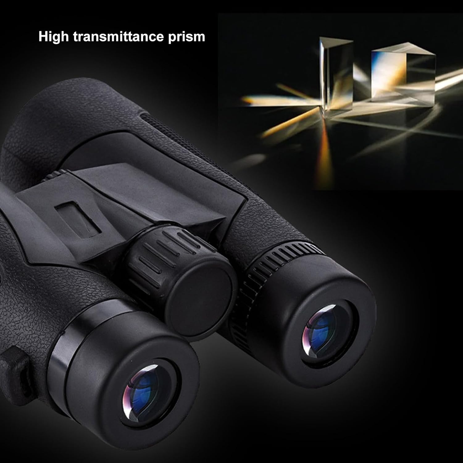 Binoculares HD, prismáticos de viaje profesionales ajustables con lente objetivo de 1.654 in impermeable para adultos para observar la luna