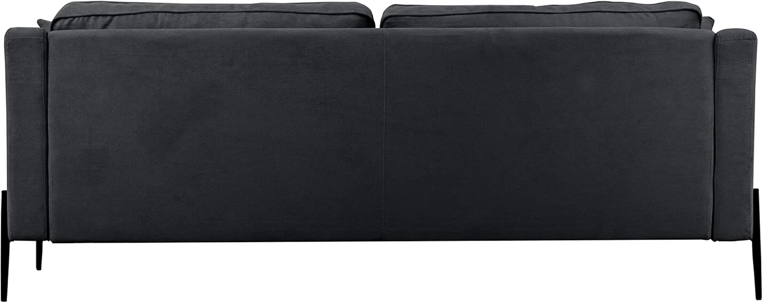 Merax Sofá de dos plazas tapizado moderno con patas de metal, duradero con 2 almohadas, capacidad de asiento para 2-3 personas, 2 plazas, gris