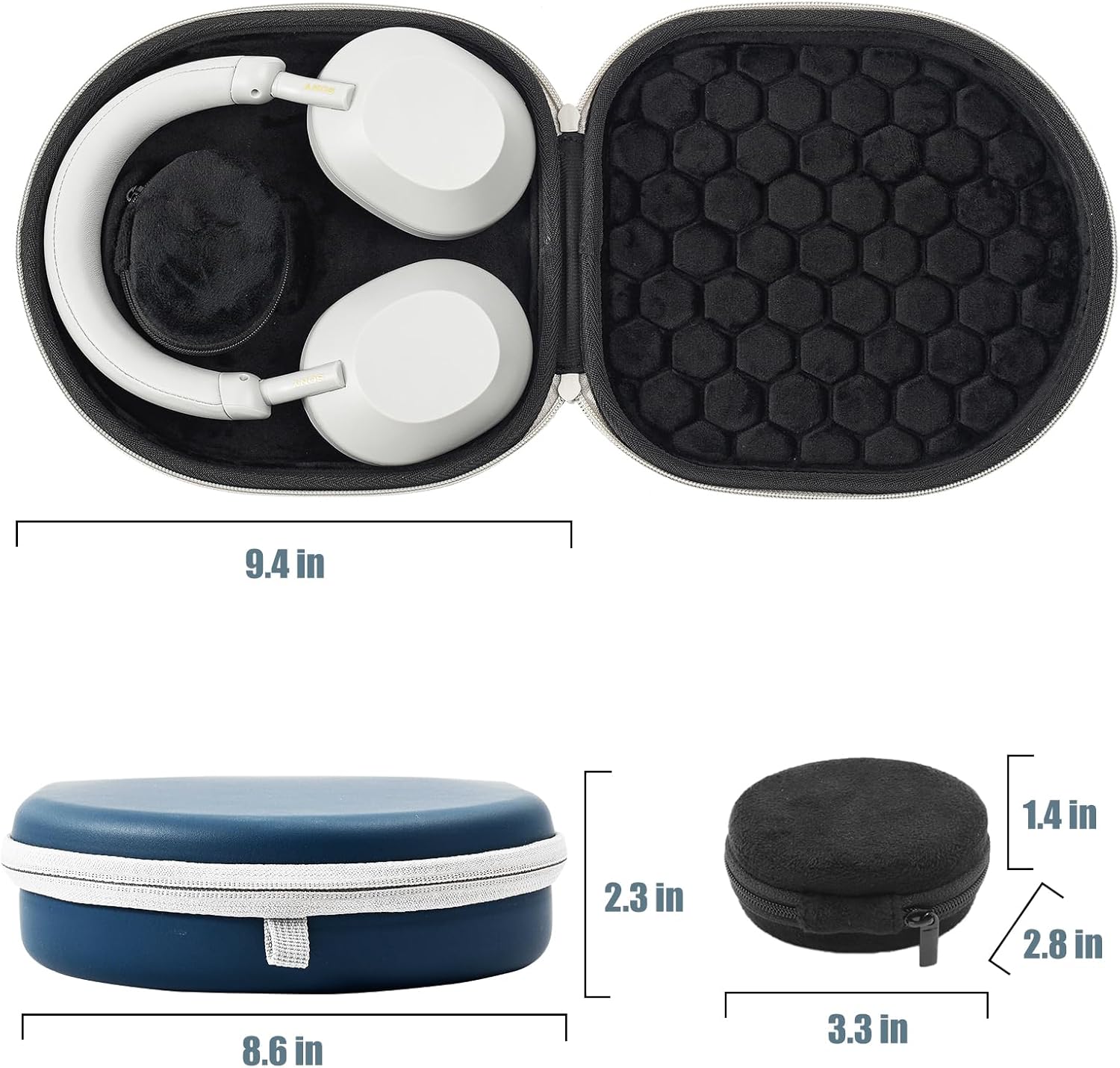 ProCase Funda rígida para auriculares inalámbricos Sony WH1000XM5WH1000XM4WHXB910N WHCH710N WHXB900N Bose 700QC35 II con cancelación de ruido, bolsa