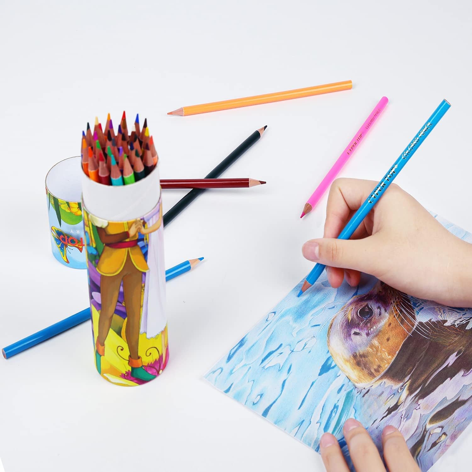 cyper top Juego de 30 cajas de 36 lápices de colores para adultos, lápices de colores preafilados para niños, 30 cajas, paquete de 36 colores