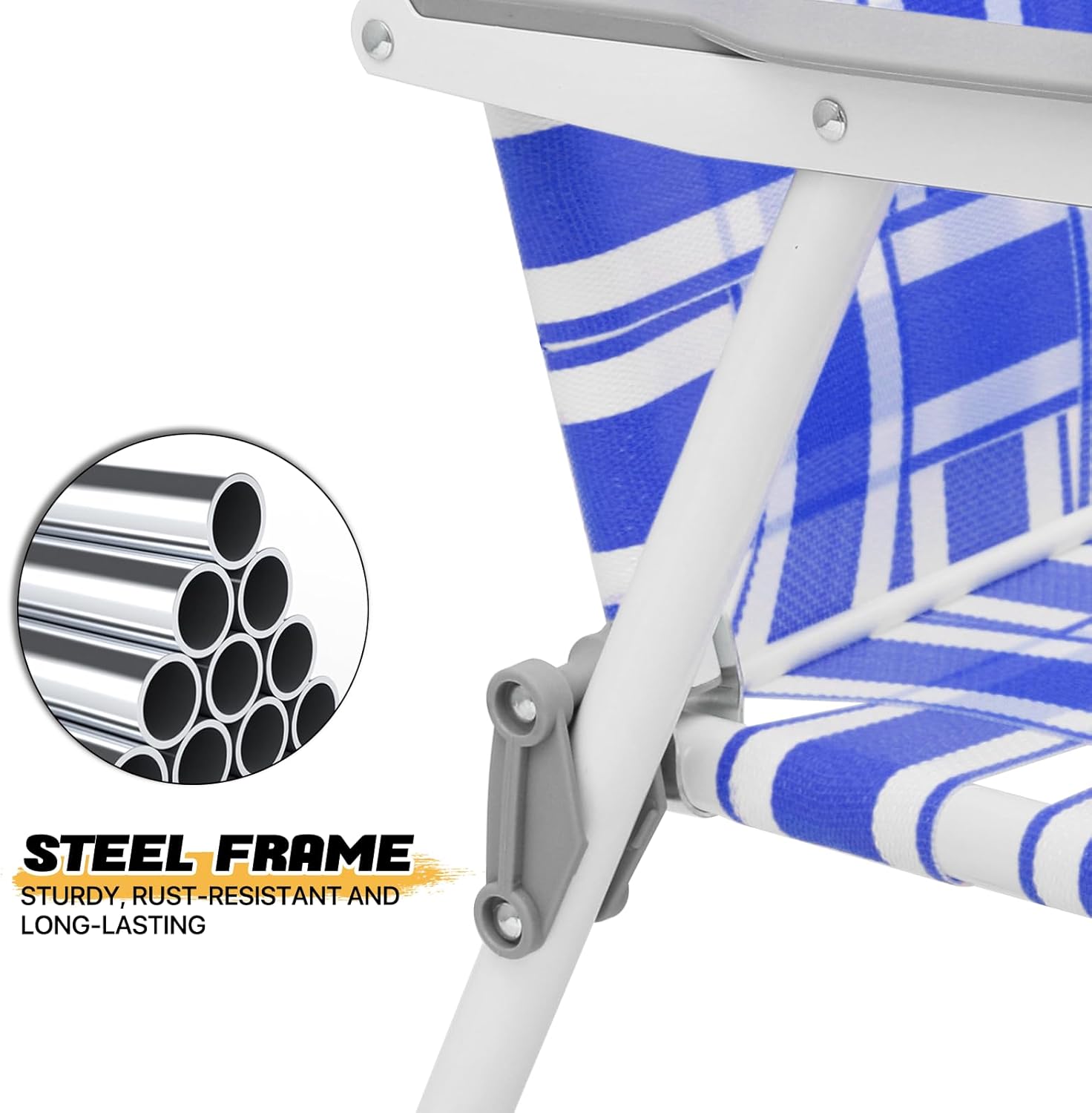MoNiBloom Webbed – Silla de playa plegable para adultos, portátil, ligera, con marco de aluminio resistente, sillas de camping para patio, jardín,