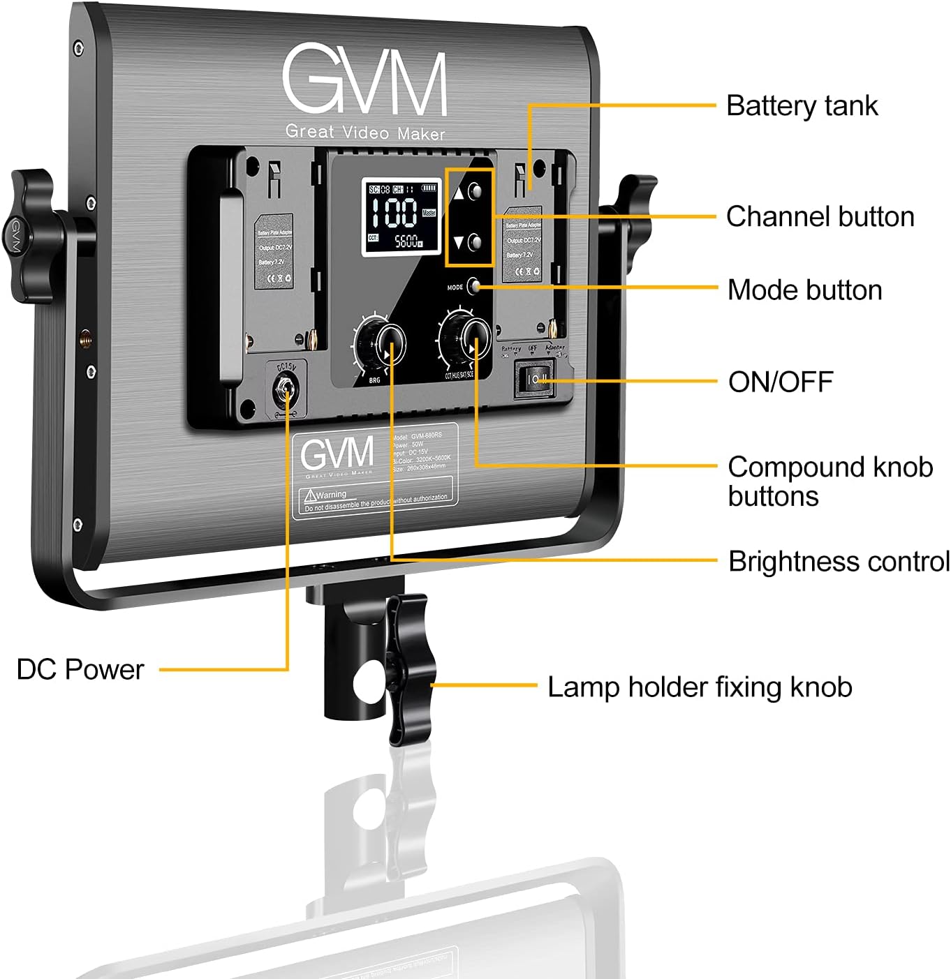 GVM – Luz de video LED RGB con kits de iluminación, panel de luz LED 680RS 50W con control Bluetooth, 2 paquetes de iluminación de fotografía para