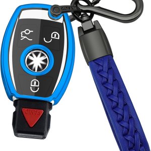Funda para llavero Mercedes Benz, con llavero, TPU suave para proteger la carcasa de la llave del automóvil, ajuste C E S G-Class, ect remoto Funda para llavero Mercedes Benz, con llavero, TPU suave para proteger la carcasa de la llave del automóvil, ajuste C E S G-Class, ect remoto