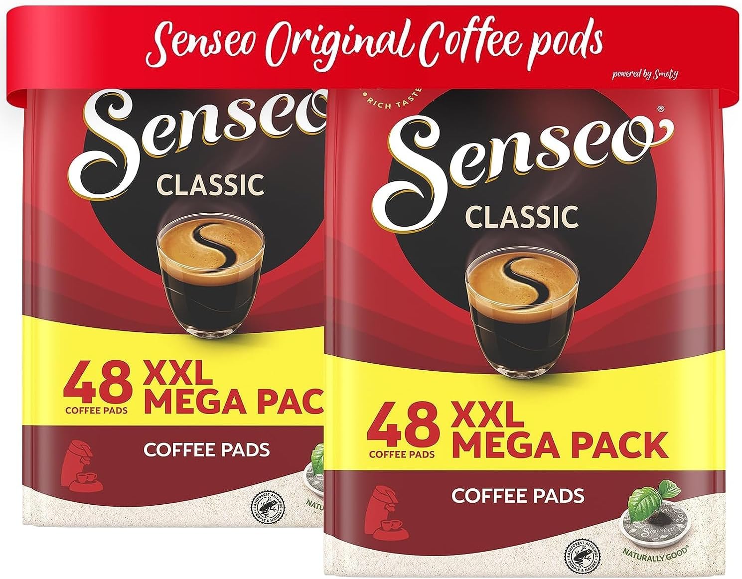 Senseo Classic – Bolsas de café  Regular  tostado medio  2 bolsas de 48 cápsulas de café individuales  96 unidades, 0.28 oz  Empaquetadas a granel