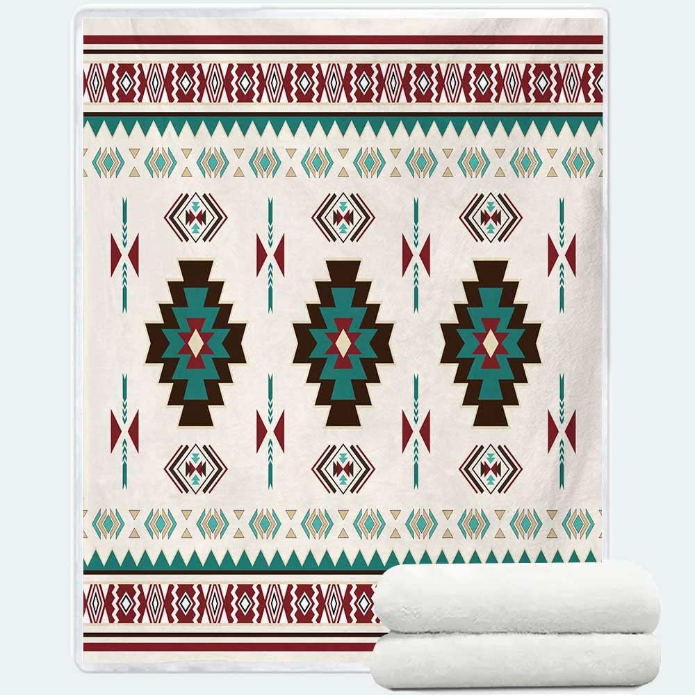 JAWO Native American Blanket Western Decor Boho Throw Blanket for Sofa, Mexican Decorative Farmhouse Blanket, Southwest Decor Woven Blanket, Aztec