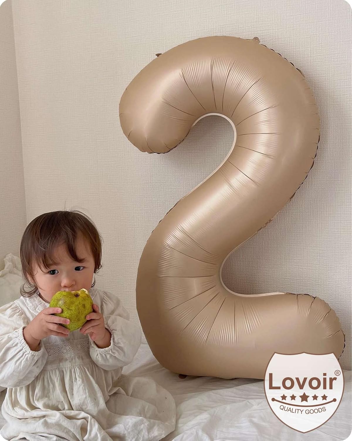 Globo de 40 pulgadas con número caramelo, 30 dígitos gigantes, papel de aluminio de Mylar de helio, retro, albaricoque, beige, para fiesta de 30