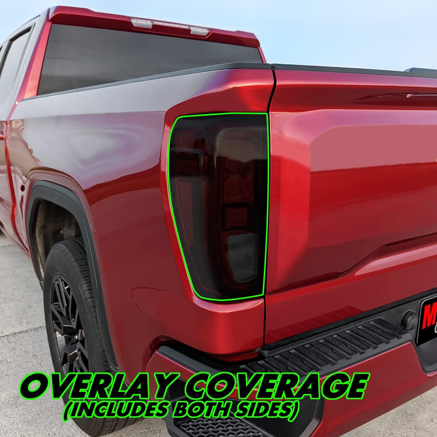 SlickMod Tinte de humo de vinilo precortado para GMC Sierra 1500 2019-2023 (no LED) (20% humo oscuro, 1. luz trasera)