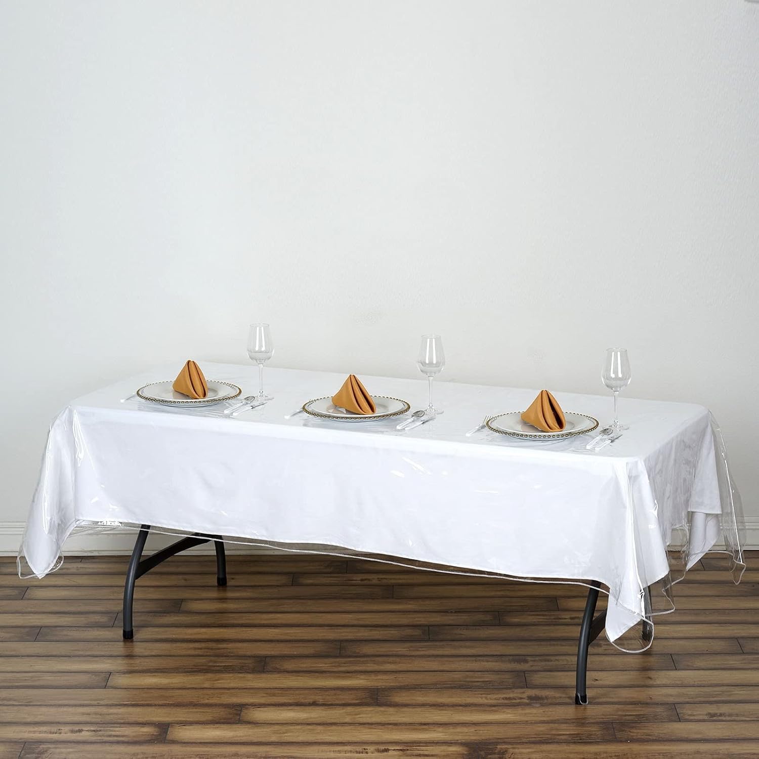 BalsaCircle – Mantel rectangular de vinilo de plástico transparente de 60 x 90 pulgadas, protector de manta, ropa de cama, decoración de fiesta de