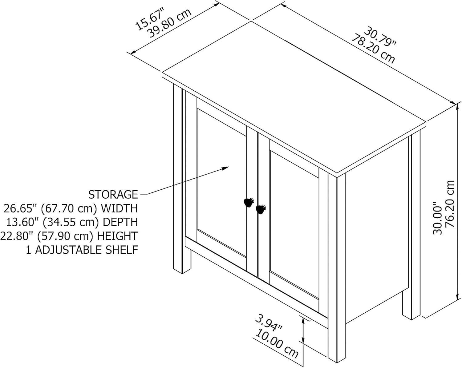 Bush Furniture Mayfield 30, armario de almacenamiento con 2 estantes, blanco purogris Shiplap (MAS131GW2-03)