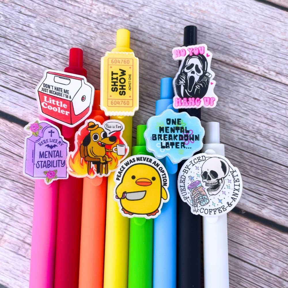 YJ PREMIUMS 8 bolígrafos divertidos  Lindo divertido humor sarcástico, sarcástico, genial, divertidísimo, mordaza, desemotivación, es fino, regalo