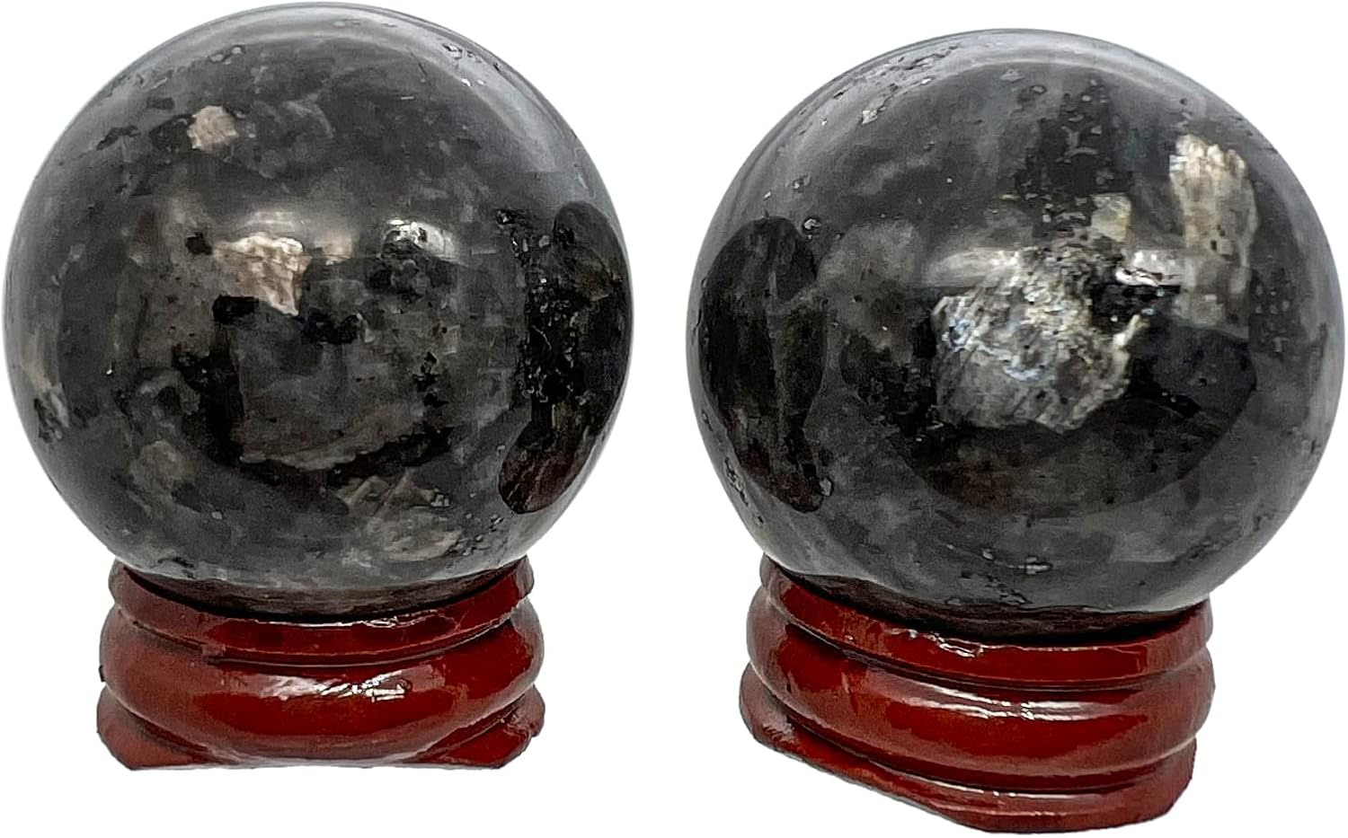Esfera redonda de bola de piedras preciosas de 1.5 pulgadas (1.575 in) con soporte de madera, figura de cristal pulido, decoraciones de Fengshui