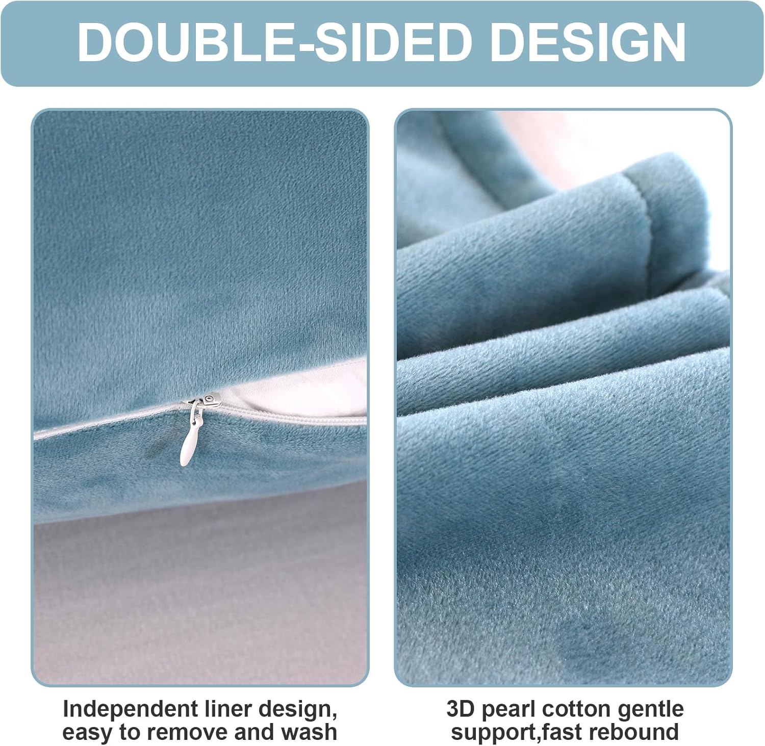 Almohadas de terciopelo para dormir, almohada de maternidad, almohada corporal de embarazo para espalda, piernas, vientre, caderas de mujeres