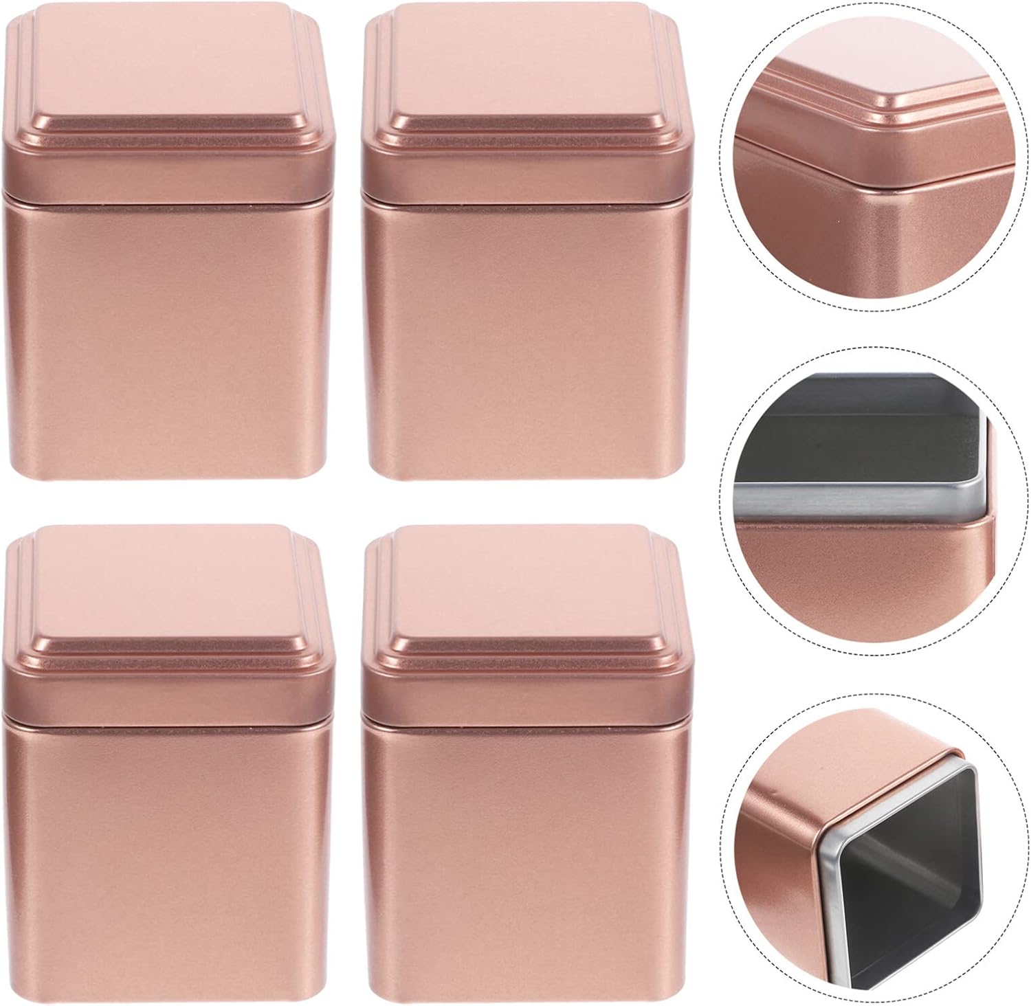 Luxshiny 4 piezas de hojalata té de metal latas de alimentos contenedores de azúcar para encimera lata de té de hojalata contenedor de