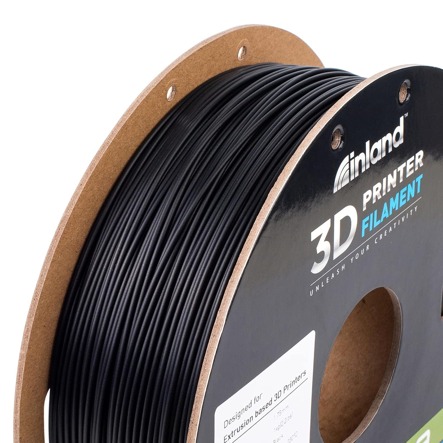 Inalnd – Filamento de PLA para impresora 3D, carrete de 2.2 libras (1 kg), Negro