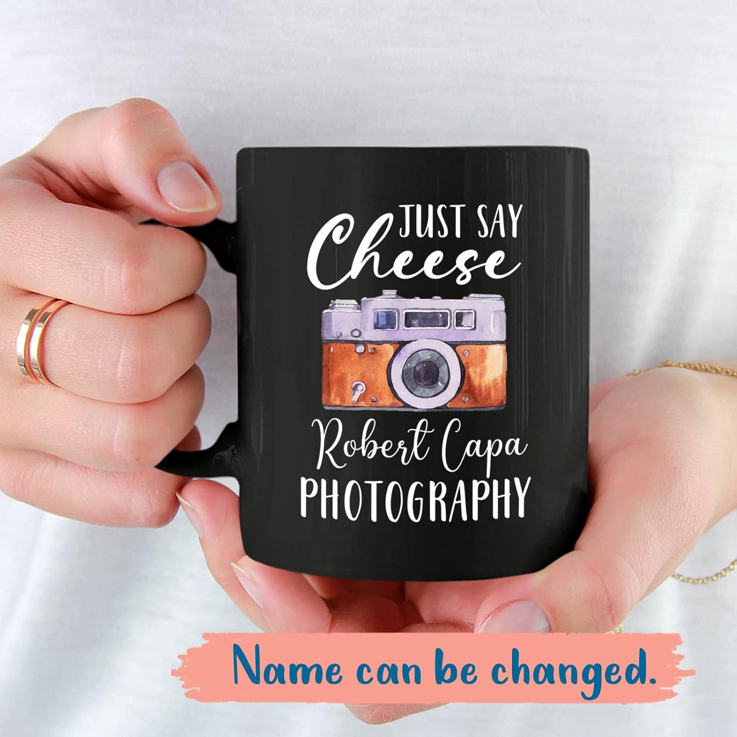 Photo Editing Cups For Photographer, Custom Just Say Cheese Photography Ceramic Mugs, Personalized Name Photography Coffee Mugs, Customized