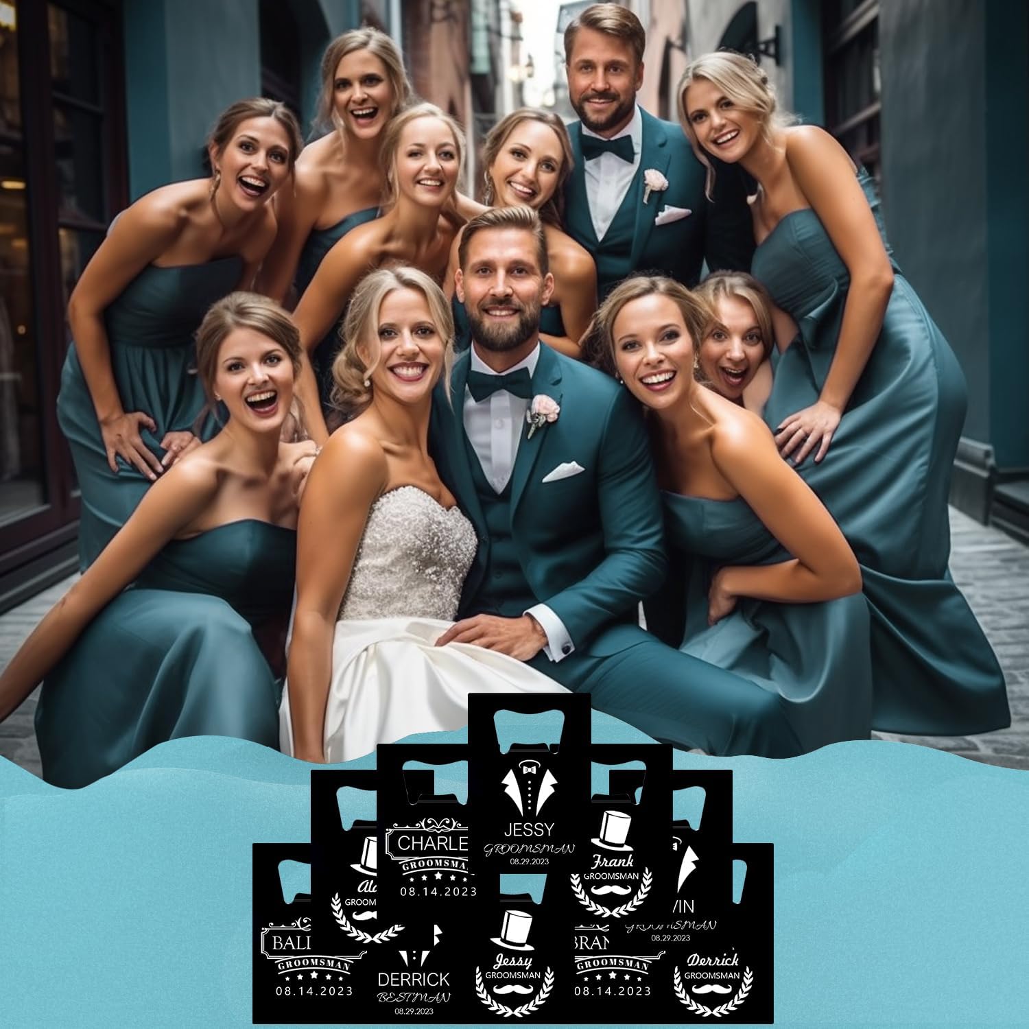Abrebotellas personalizados, tamaño de tarjeta de crédito, padrinos de boda, regalos para boda, despedida de soltero, abrebotellas de cerveza de