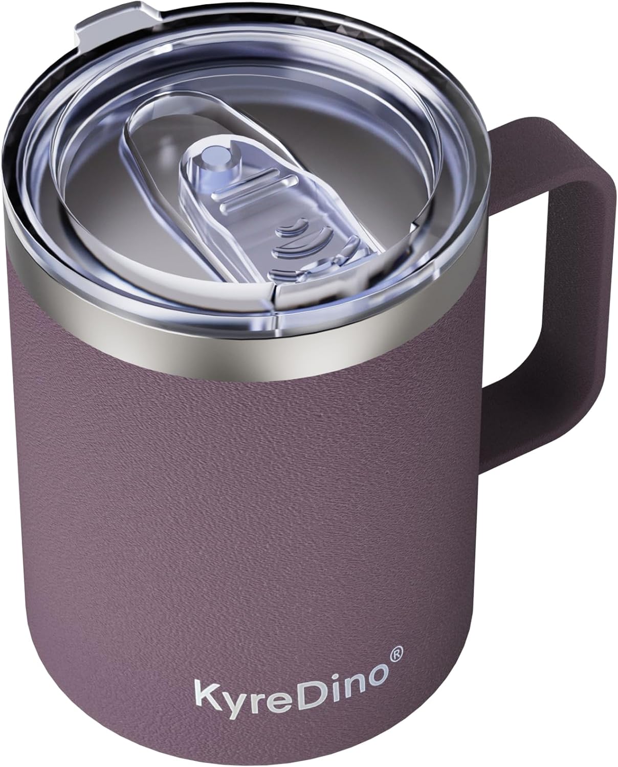 Taza de café aislada con tapa, taza de café de acero inoxidable de 12 onzas, taza de viaje de café al vacío de doble pared con asa, recubrimiento en