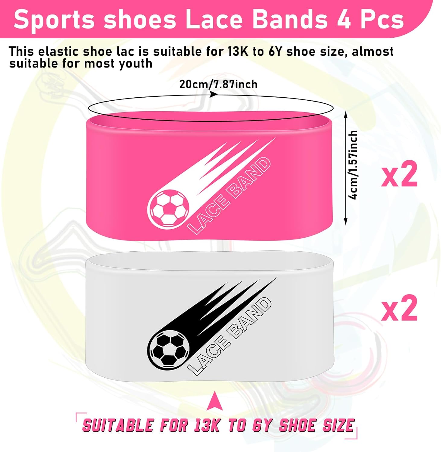 Patelai 4 piezas de taco de fútbol cubierta de encaje para zapatos de fútbol, cubierta de zapatos de fútbol, bandas de tacos de fútbol para jóvenes