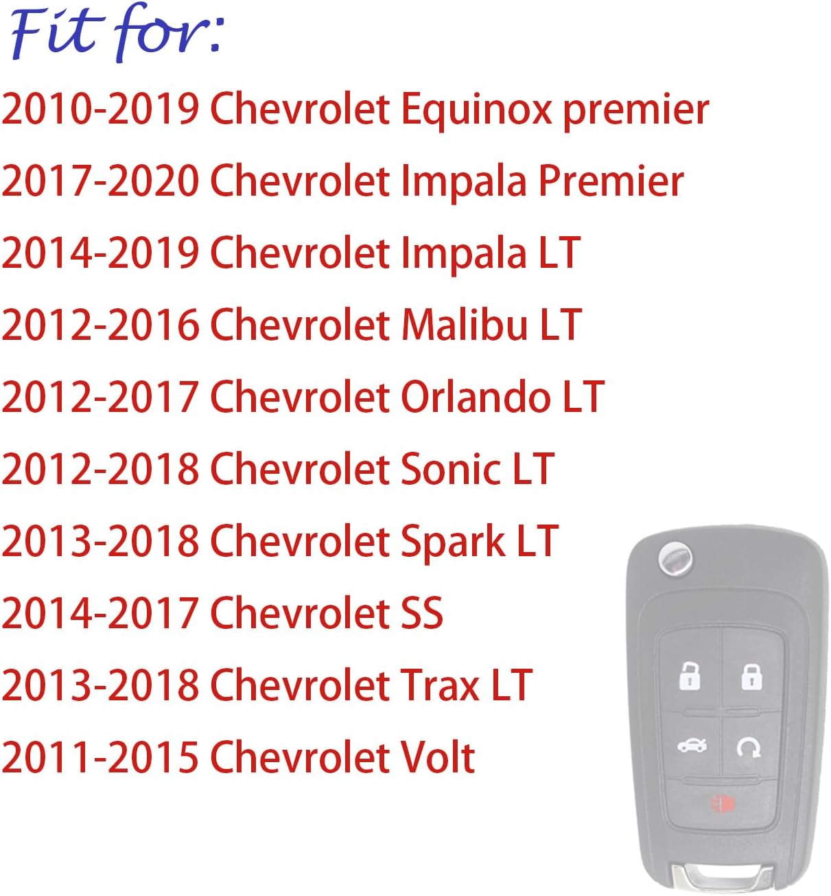 Funda de silicona para llavero de Chevy protector de control remoto sin llave de repuesto para Chevrolet Equinox Cruze Camaro Malibu Impala Sonic