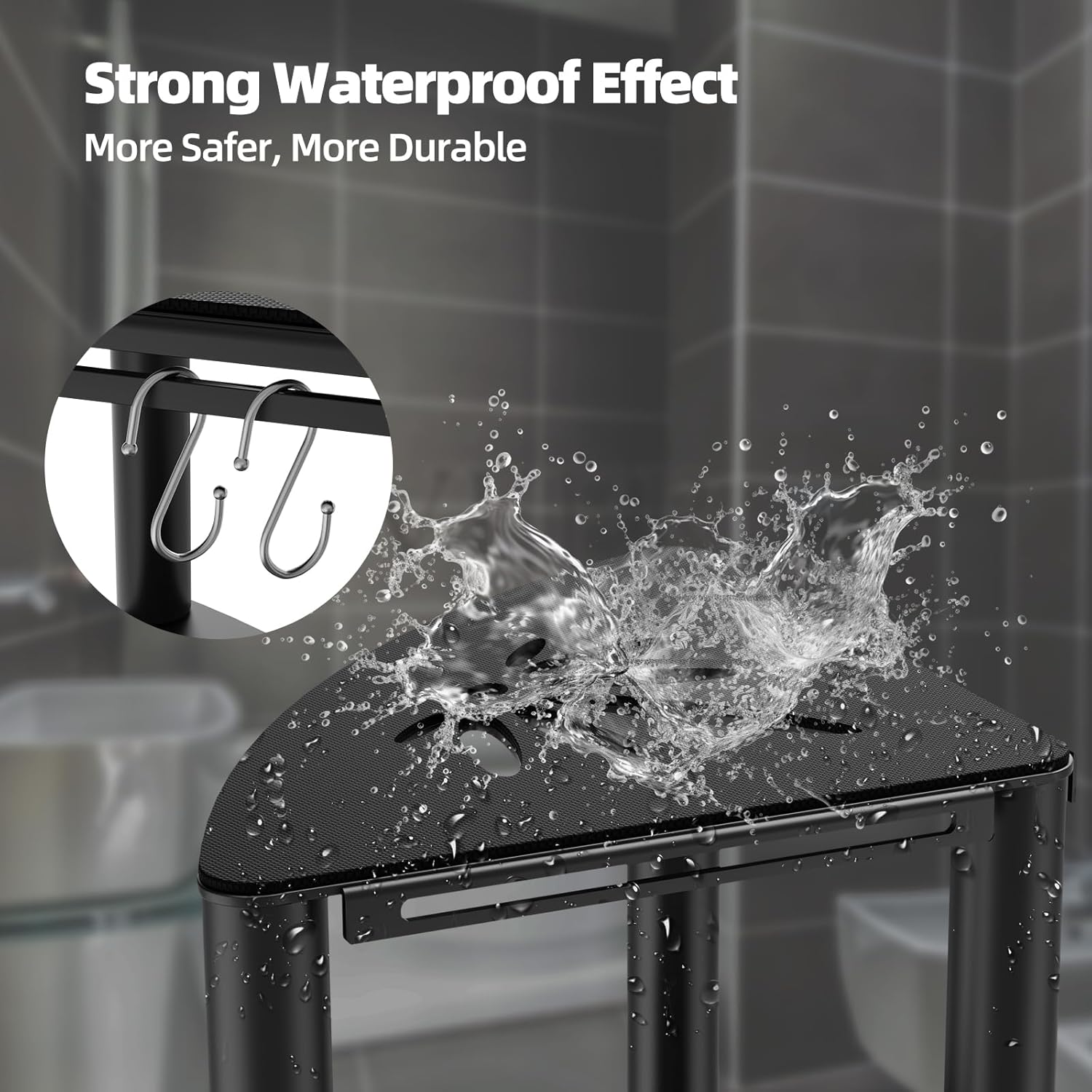 Taburete de ducha de esquina de metal para afeitarse las piernas, taburete de ducha para ducha interior, impermeable, bancos de ducha de esquina con