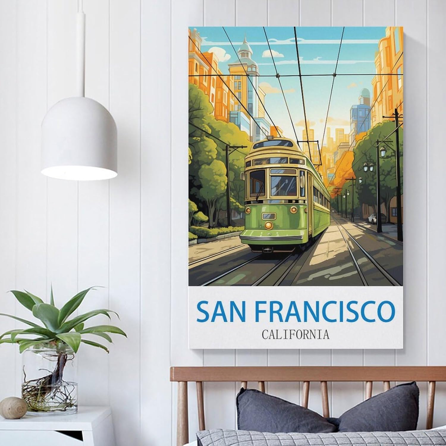 Pósteres de viaje vintage de San Francisco de 12 x 18 pulgadas (11.8 x 17.7 in), pintura en lienzo, arte de pared, decoración de pared, impresiones