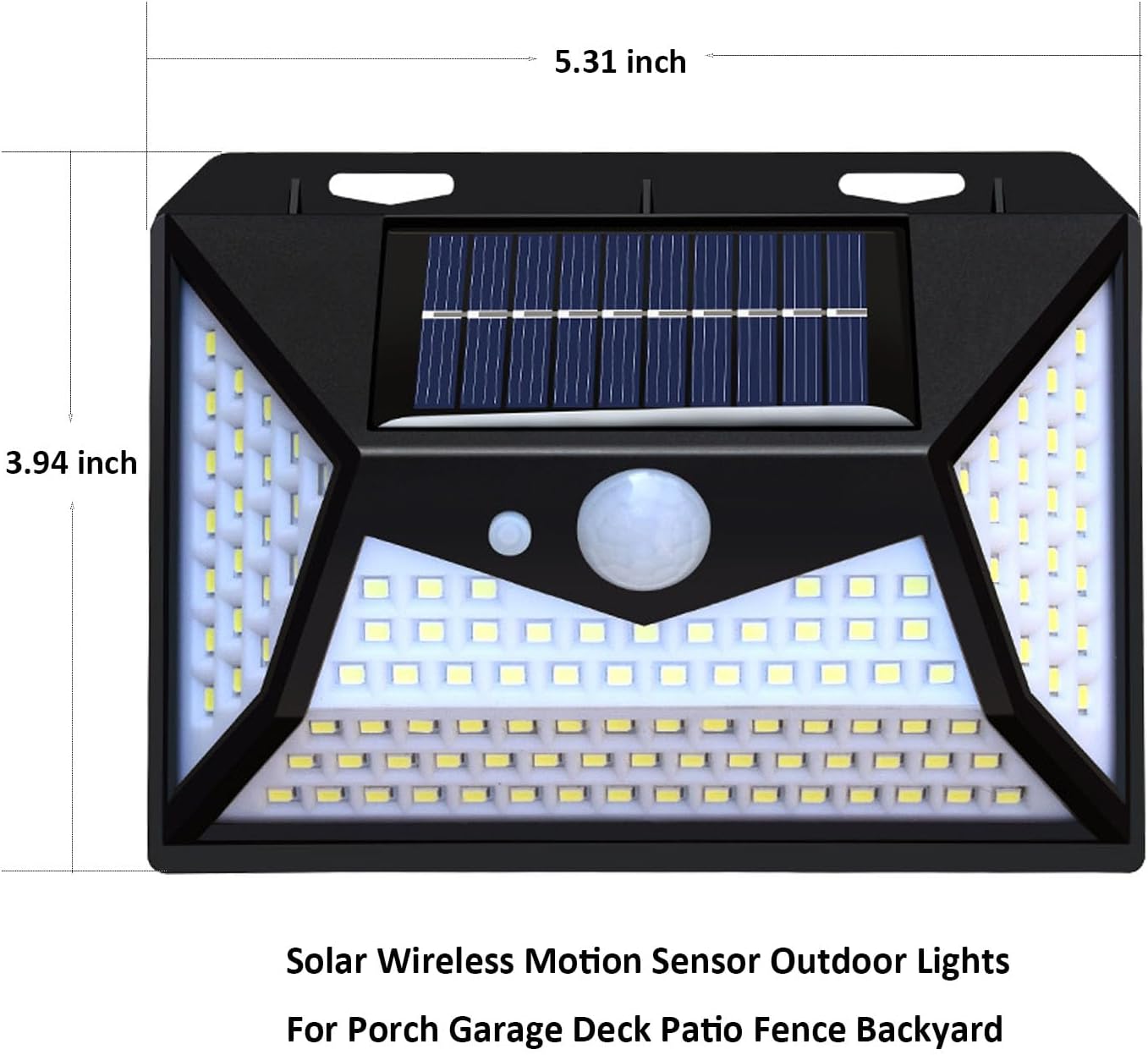 SUNNER THINKEN Luces solares para exteriores, inalámbricas, con sensor de movimiento, IP65, impermeables, 270, gran angular, 3 modos, 118 LED, para