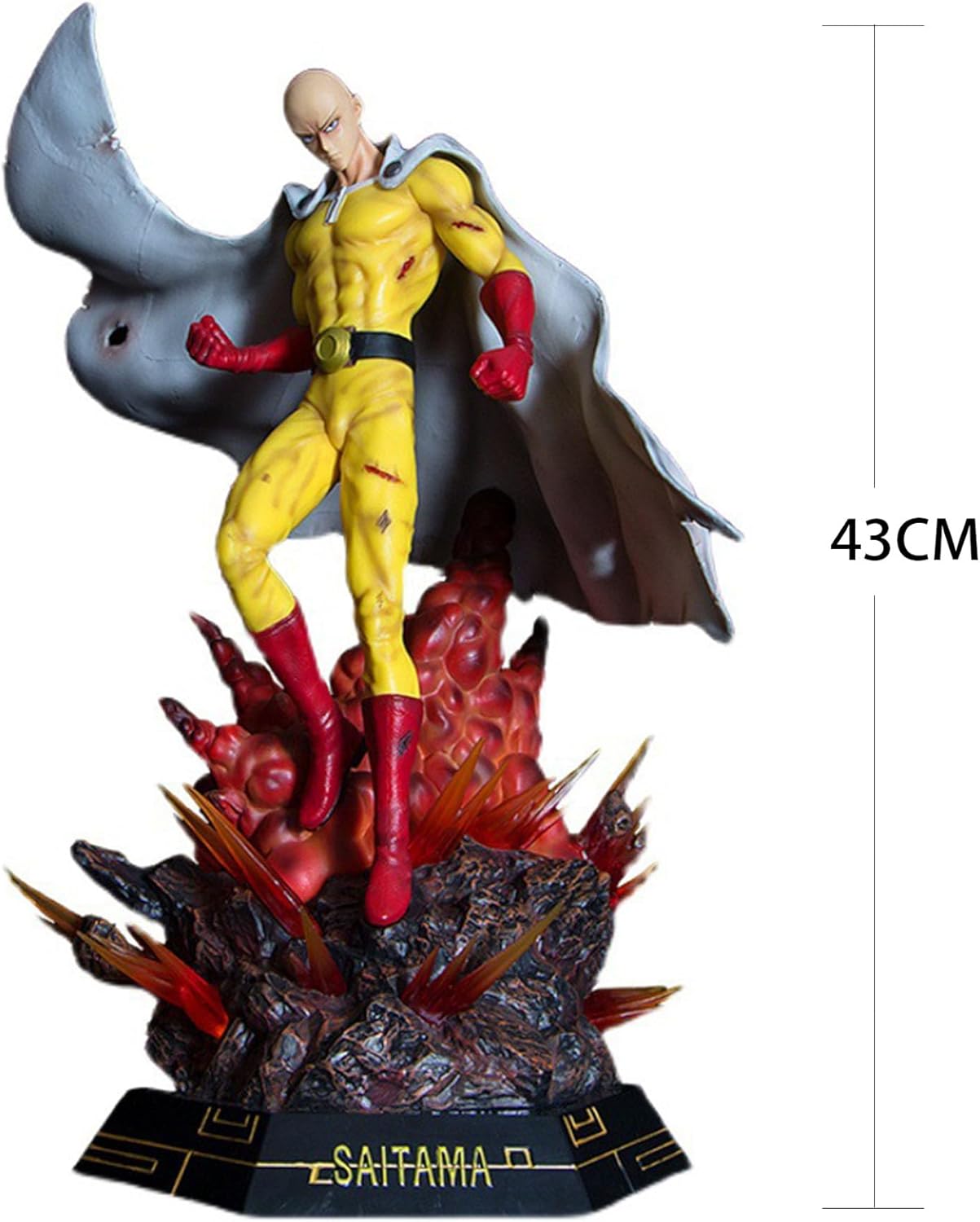 Figuras de Saitama con figura de anime ligera de Saitama, estatuas grandes, adornos de acción de 16.93 pulgadas