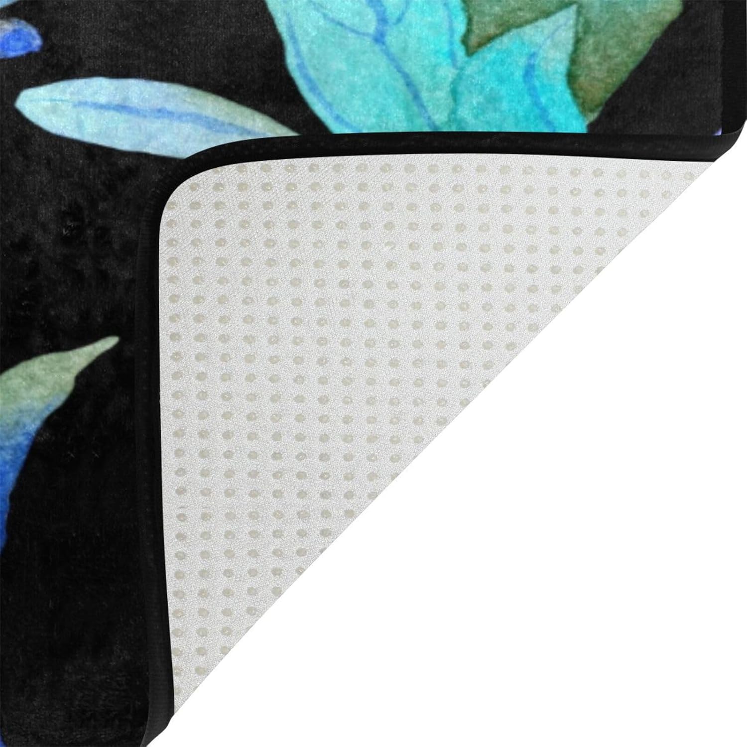 CZXW Tapete de baño con diseño floral de bosque turquesa, ligero, antideslizante, para puerta delantera, para exteriores, jardín, cocina,