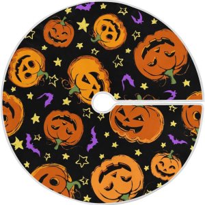 Halloween Pumpkins Festive Christmas Tree Base Skirt, Christmas Tree Floor Decor, Christmas Tree Skirt Machine Washable, Tree Skirt for 3ft Tree Halloween Pumpkins Festive Christmas Tree Base Skirt, Christmas Tree Floor Decor, Christmas Tree Skirt Machine Washable, Tree Skirt for 3ft Tree