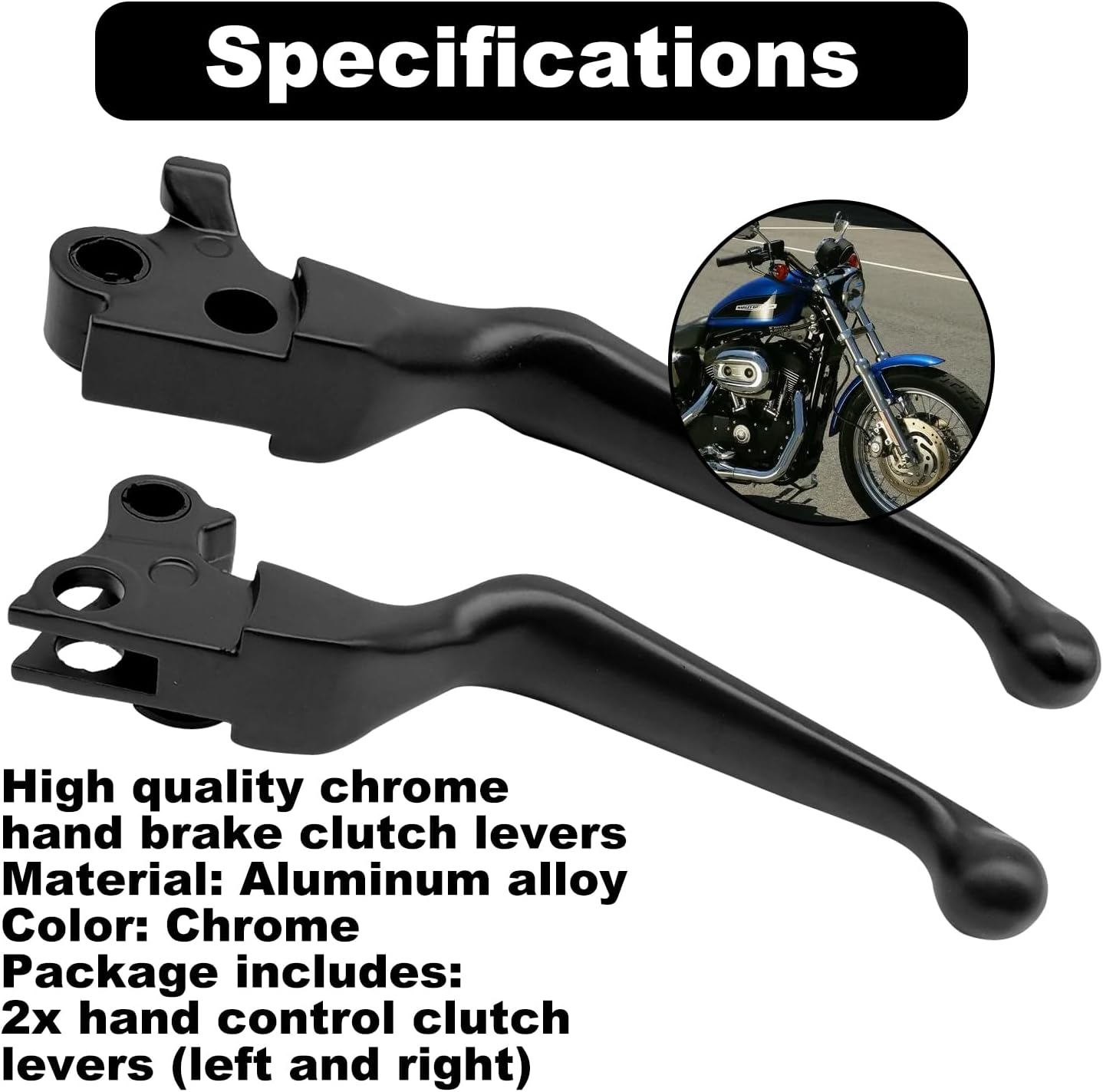 Palanca de embrague de freno negra, palancas de mano para motocicleta compatibles con Harley Sportster 883 1200 Dyna Touring Road King Heritage